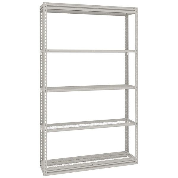 Tennsco ZLine 12" x 48" x 84" Light Gray 5Shelf Perforated Steel