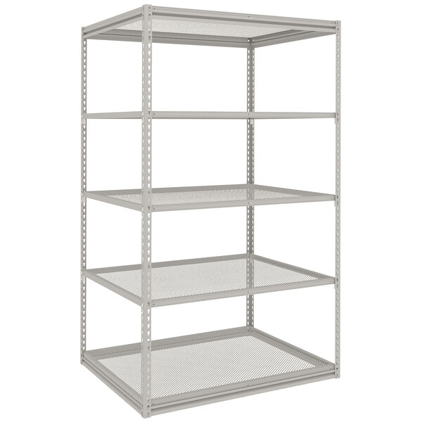 Tennsco ZLine 36" x 48" x 84" Light Gray 5Shelf Perforated Steel Shelving Unit ZM74836S5PDLGY