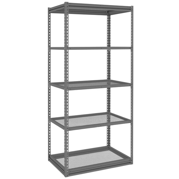 Tennsco ZLine 24" x 36" x 84" Dark Gray 5Shelf Perforated Steel