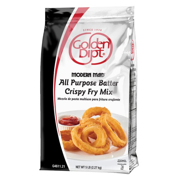 A bag of Golden Dipt all-purpose fry batter mix on a white background.