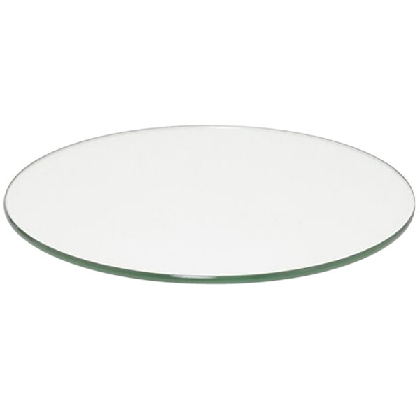A Front of the House clear tempered glass buffet board on a white table.