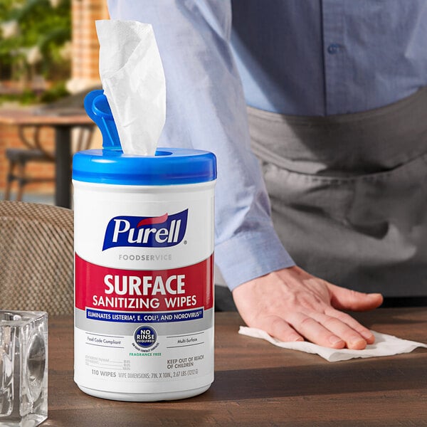 Purell® 9341-06 110 Count Foodservice No-Rinse Food Contact Surface  Sanitizing Wipes