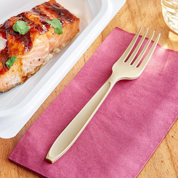 Solo Impress Heavy Weight Champagne Plastic Fork 1000/Case