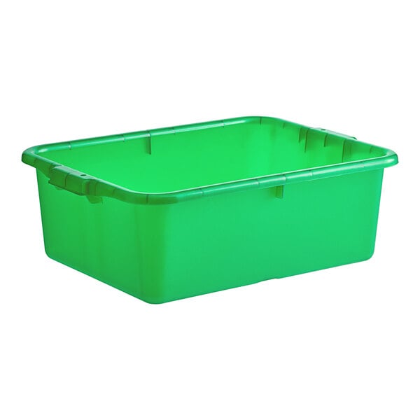 Vigor 20 x 15 x 7 Green Heavy-Duty Polypropylene Bus Tub / Food Storage  Box