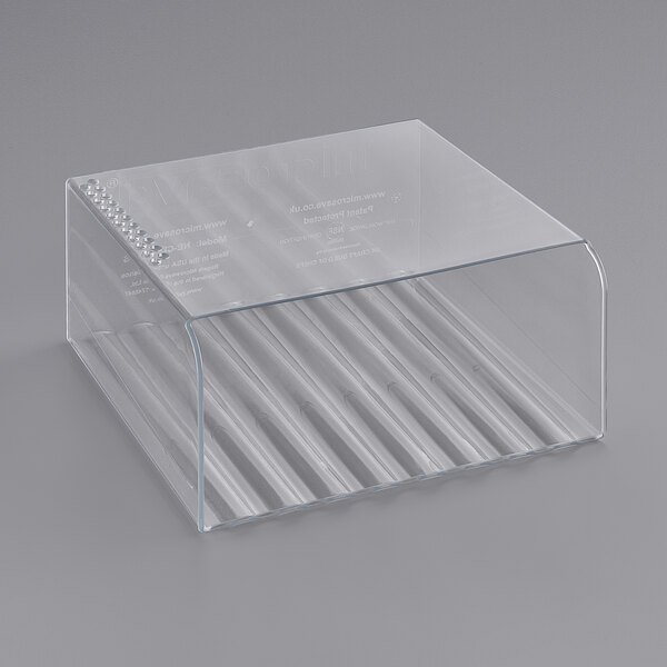 A clear plastic container with a clear cover designed for a Panasonic NE-CPS2A-USA microwave.