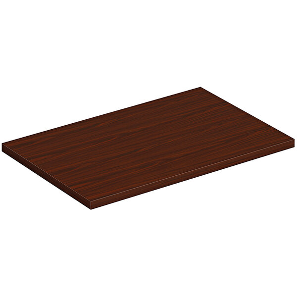 A HON traditional mahogany rectangular table top.