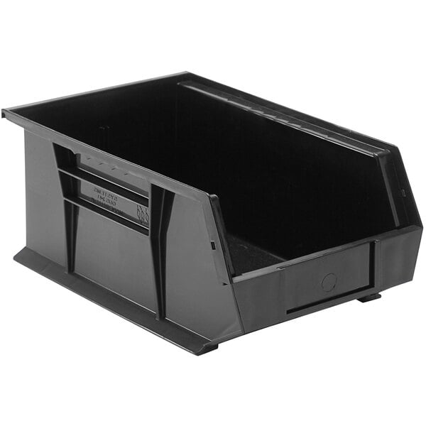 A black Quantum hanging bin with two compartments.