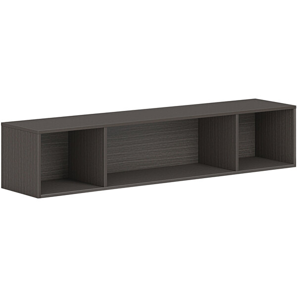 HON Mod 66" x 14" x 39 3/4" Slate Teak Wall Mounted Laminate Open