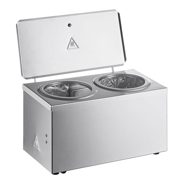 Server Products 3-Space Heated Cone Dip Warmer Dipper Well for Ice Cream  Cone with Hinged Lid, Stainless Steel (Holds 3), Model 92040