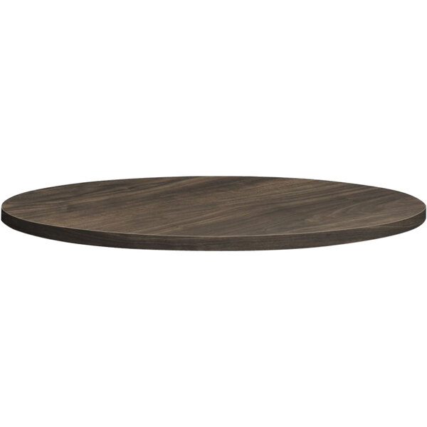 HON Between 36" Florence Walnut Round Laminate Table Top