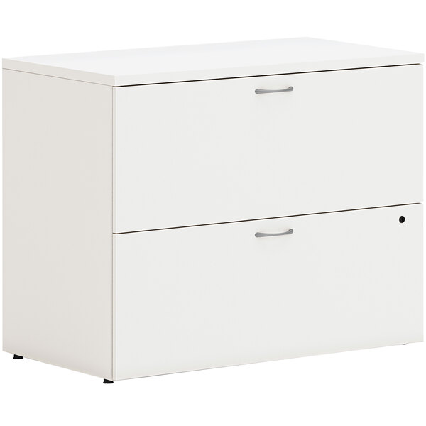 HON Mod 36" x 20" x 29" Simply White Lateral File Cabinet with 2 Drawers and Removable Top