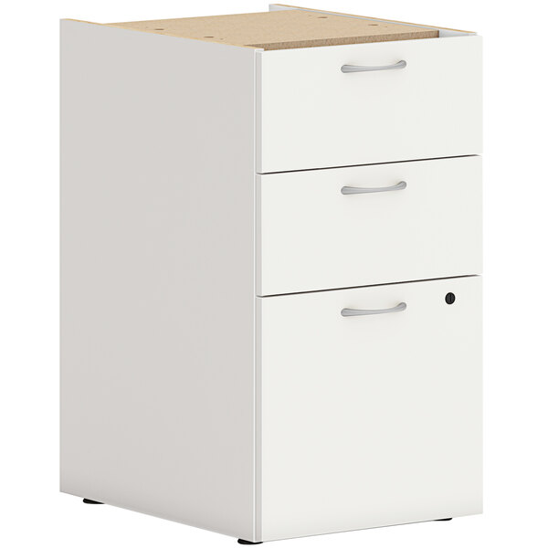 HON Mod 15" x 20" x 28" Simply White 2 Box Support Pedestal with 1 File Drawer