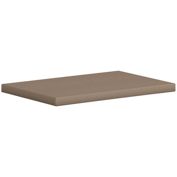 A brown rectangular cushion for a HON credenza.