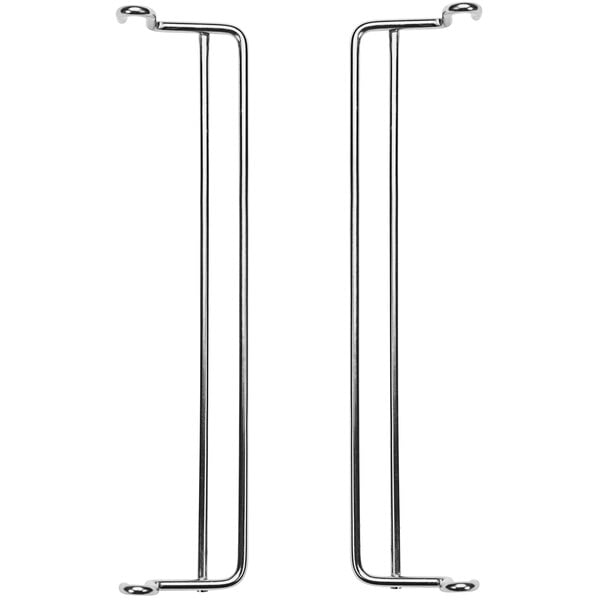 Two silver metal Quantum side stacking ledges.