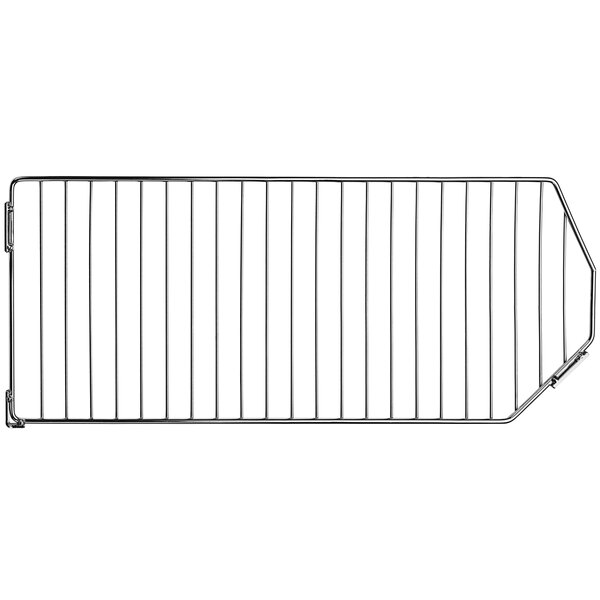 A metal grid divider for a Quantum chrome wire mesh bin.