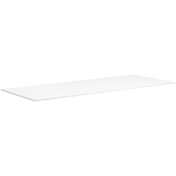 HON Mod 48" x 120" Rectangular Simply White Laminate 2-Piece Conference Table Top