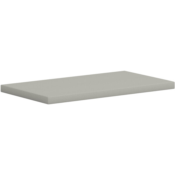 A gray rectangular cushion for a HON Credenza with a white background.