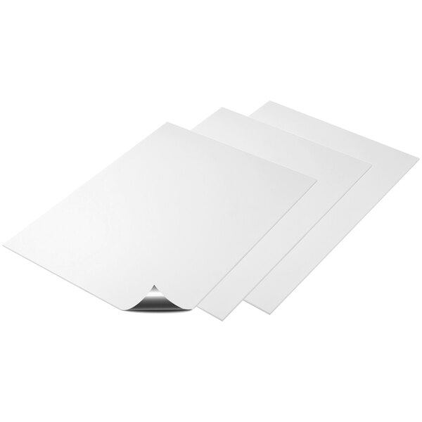 Three white Deflecto magnetic craft sheets.