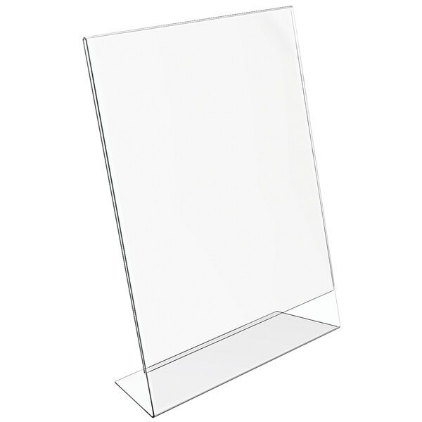 1 Intheoffice Porta Cartelli Inclinato - 12 Pezzi, Acrilico Trasparente, Formato A4 (21,6 X 27,9 Cm), Caricamento Laterale, Per Ufficio E Esposizioni