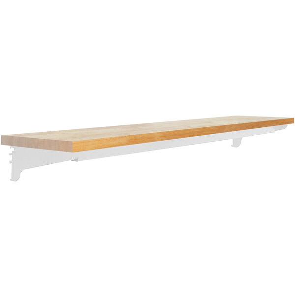 A BenchPro wooden shelf with white trim on a white table.