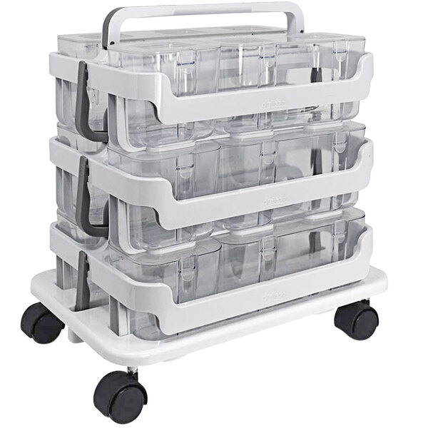 Deflecto Stackable Caddy Organizer - 6.5 Height x 14 Width x 10.5 Depth  - White - Plastic - 1 Each