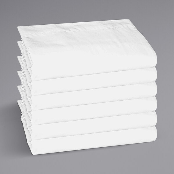 White / Cotton Polyester 200 Thread Count Flat Sheet - 12/Pack