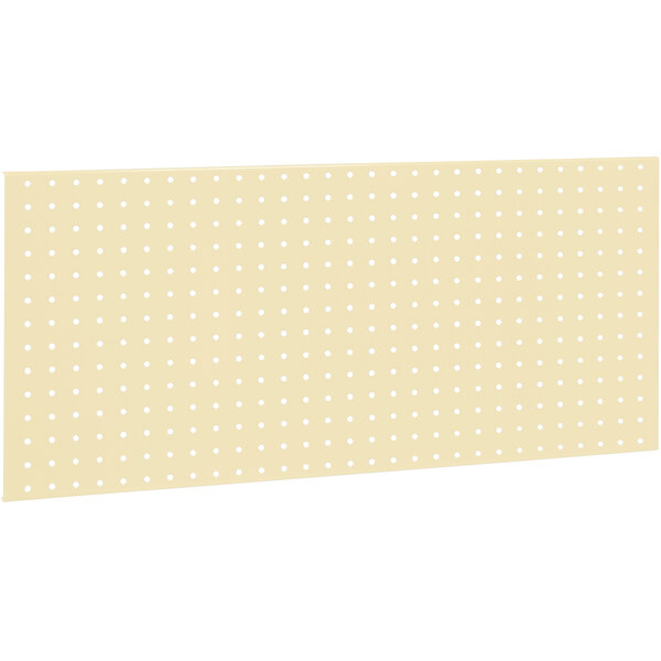 A beige BenchPro steel pegboard with white and tan dots.
