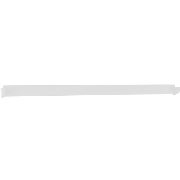 A white plastic strip on a white background.