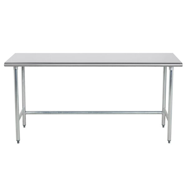 Advance Tabco TGLG-306 30" x 72" 14 Gauge Open Base Stainless Steel Commercial Work Table