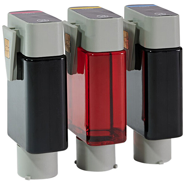 A Primera multipack of three ink cartridges in red, black, and white.
