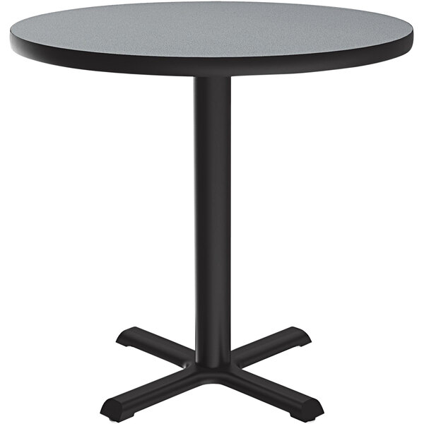 Correll 48″ Round Gray Granite Finish Standard Height Thermal-Fused Laminate Top Cafe / Breakroom Table