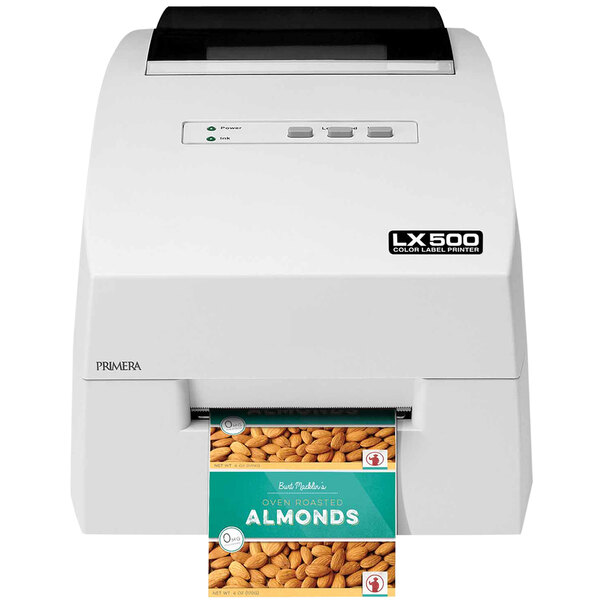A white Primera LX500C label printer on a white background.