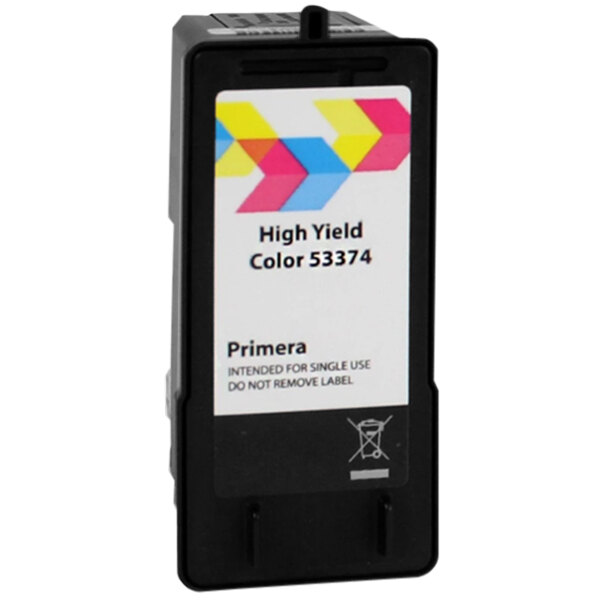 A Primera tri-color ink cartridge with a white label.