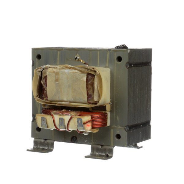 A Solwave high voltage transformer with a cover and wires.