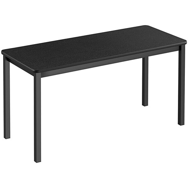 Correll 30″ x 48″ Black Granite Thermal-Fused Laminate Top Lab Table – 36″ Height