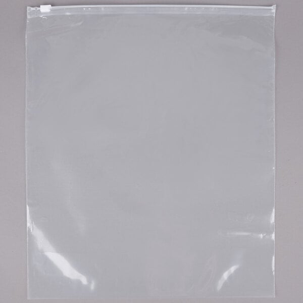 A clear plastic LK Packaging food bag with a slide seal.