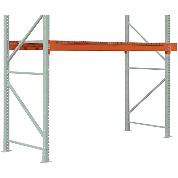 A metal structure with a long orange beam.