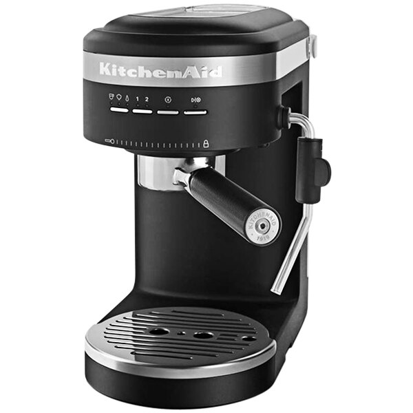 KitchenAid KES6403BM Semi-Automatic Matte Black Espresso Machine - 120V
