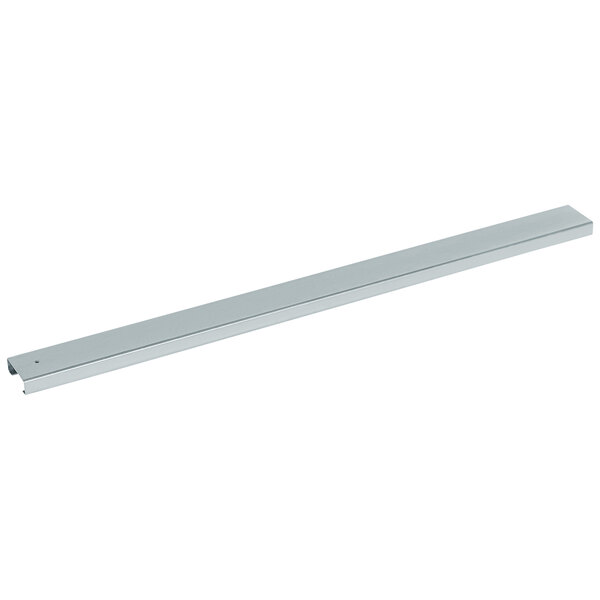 A long rectangular galvanized steel bar with a white background.