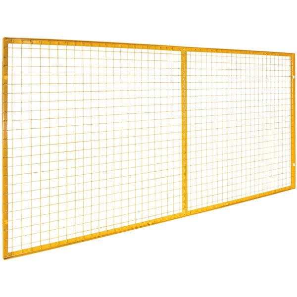 A yellow grid fence with yellow lines.