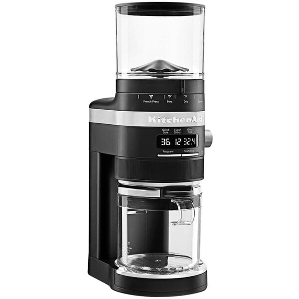 KitchenAid KCG8433BM Matte Black Burr Coffee Grinder - 120V