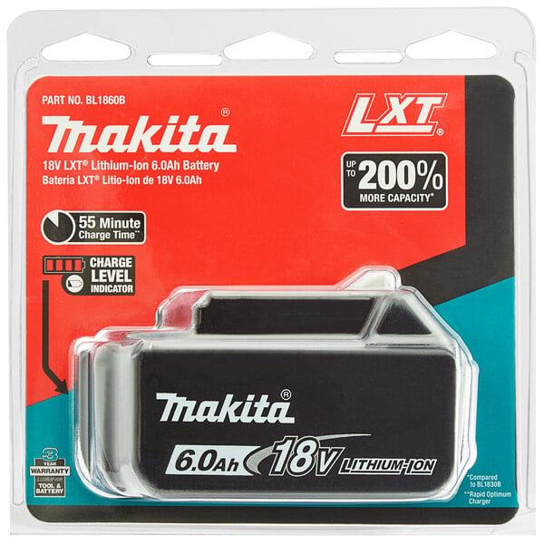 Makita BL1860B 18V LXT Lithium-Ion 6.0Ah Battery