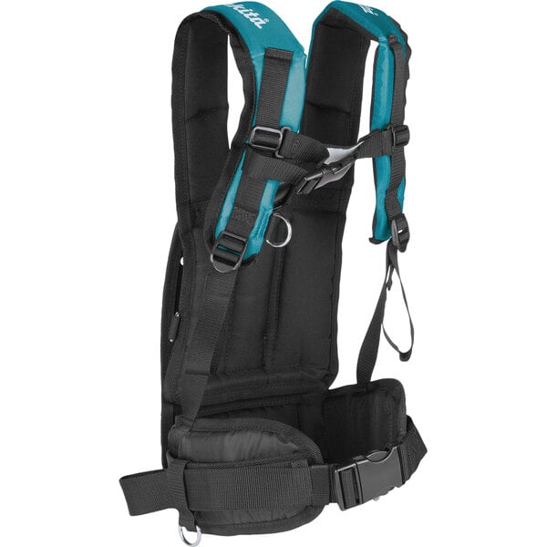 A Makita replacement harness with black and blue straps.