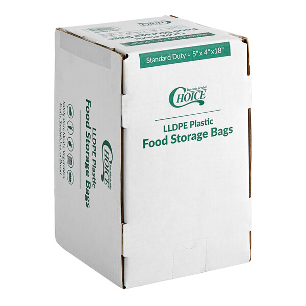Choice 5" x 4" x 18" 0.75 Mil StandardDuty Plastic Food Bag 1000/Box