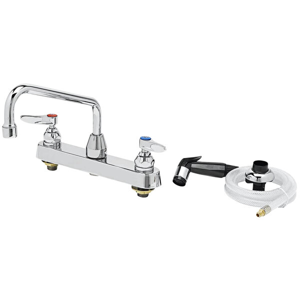 T&S B-1172 Deck Mounted Workboard Faucet with Self-Closing Spray