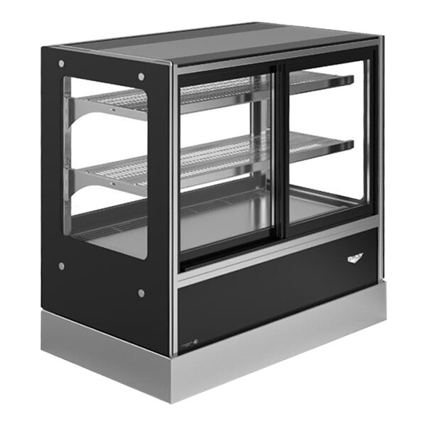 Vollrath RDCCB-36SS 36" Black Cubed Refrigerated Countertop Display Case with Front Access - 120V