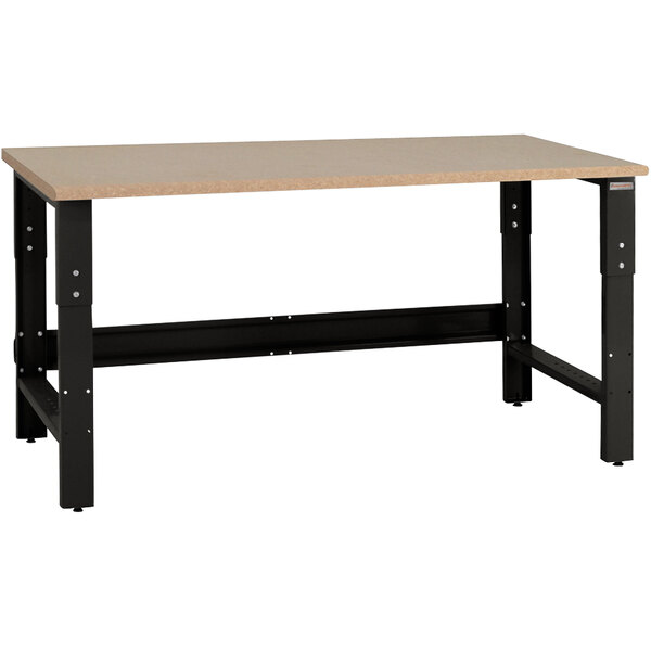 A BenchPro Roosevelt workbench with a black frame and particleboard top.