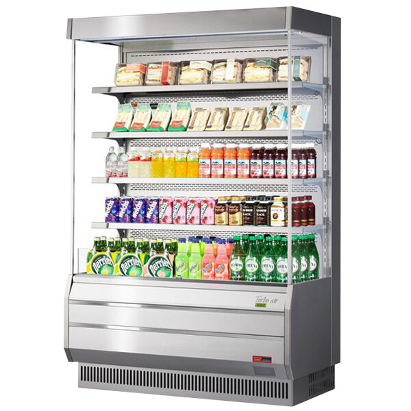 Turbo Air TOM-50S-N 51&quot; Stainless Steel Vertical Refrigerated Open Curtain