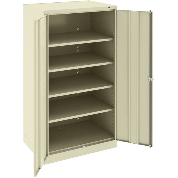 Tennsco 24" x 36" x 72" Putty Standard Storage Cabinet with Solid Doors - Unassembled 1480-CPY