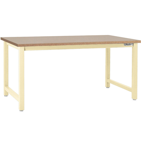 A BenchPro Kennedy workbench with a particleboard top and beige frame.